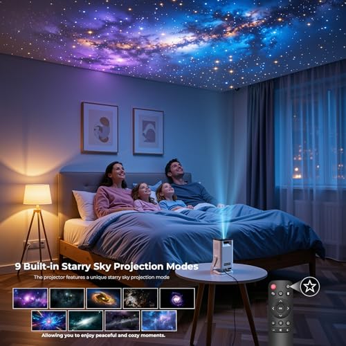 ClokoWe White Mini 4K WiFi Bluetooth Portable Projector 1080P Support