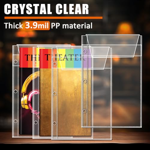 tutata 3 inch Binder with Sleeevs, for Broadway and Theatre Program, Theater Program Holder with Cover, 40 Sleeves, Fits 5.5 ¡¿ 8.5 Programs from Mid 1980s to Modern