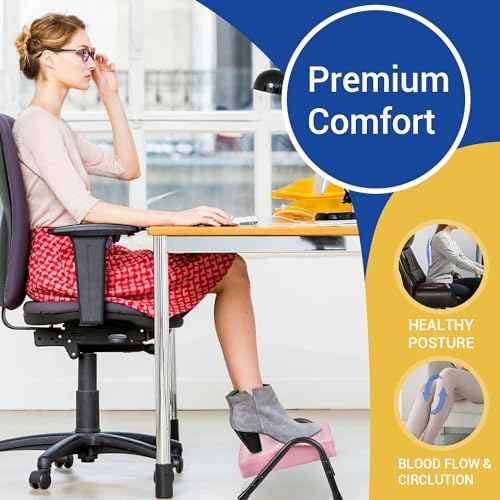 Foot Rest for Under Desk at Work,Ergonomic Foot Rest for Office Use, Heights,Relieving Pain in Lower Back, Hip, Knee (Grey)