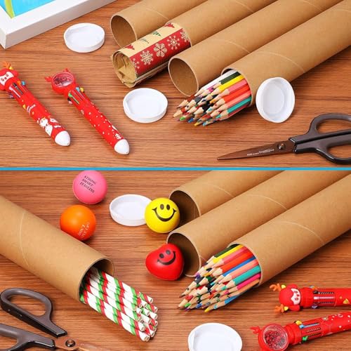 SAVUK Kraft Mailing Tubes with Plastic Caps - 2 x 17.32 Inch, Heavy Duty, Model SAVUK-212