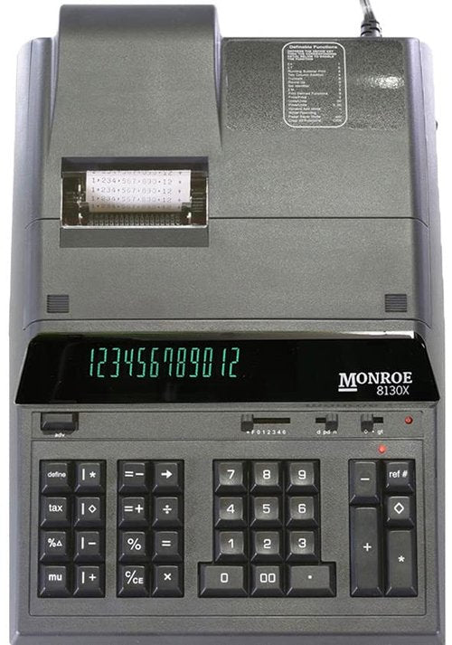 Monroe 8130X Heavy Duty Printing Calculator for Accounting and Purchasing Professionals