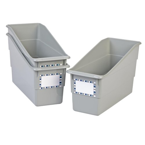 Really Good Stuff Durable Book and Binder Holder - 6pack, Pebble Color, 5 ½” x 12 ½” x 7 ½”, Classroom Organization, Storage Solution, Sturdy and Versatile