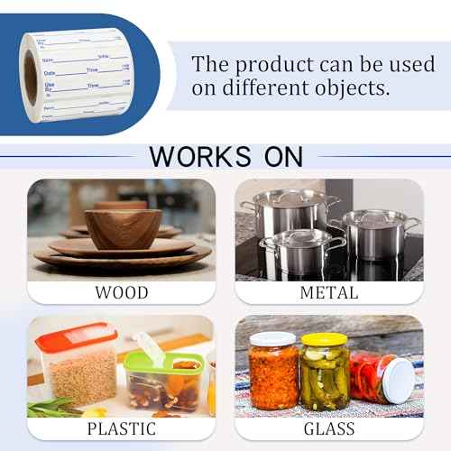 L LIKED Dissolvable Labels, 2x1 Inch, 300 Stickers, Use by Food Rotation Labels for Storage and Container