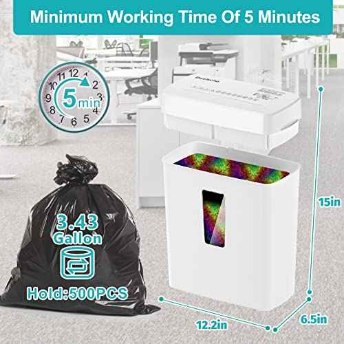 Woolsche Paper Shredder, P-5 Security Level, 6-Sheet Micro Cut with 3.43-Gallon Basket, Durable & Fast with Jam Proof System, Paper Shredder for Home Office (ETL)
