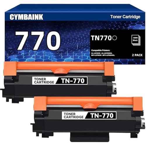 Twin Pack TN770 Compatible Toner Cartridge Replacement for Brother TN-770 TN770 Toner for Brother Printer HL-L2370DW L2370DWXL MFC-L2750DW L2750DWXL 4,500 Page (Package May Vary)