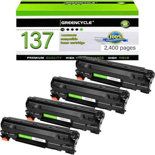 greencycle Compatible Toner Cartridge Replacement for Canon 137 CRG137 9435B001AA to use with ImageClass D570 MF232w MF242dw MF247dw MF240 MF212w MF216n MF227dw MF236n MF217w Printer (Black, 4 Pack)
