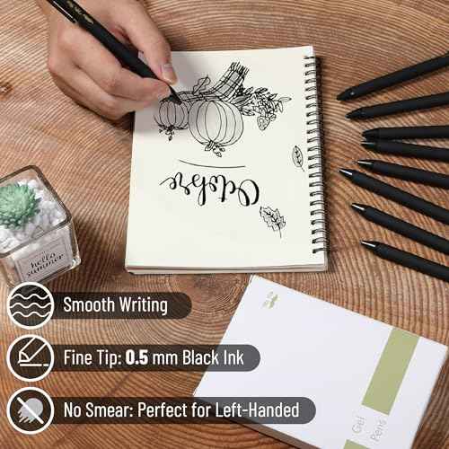 Mr. Pen- Retractable Gel Pens, 10 Pack, Black Ink Gel Pens, Black Barrels, Fast Dry, Fine Point 0.5mm