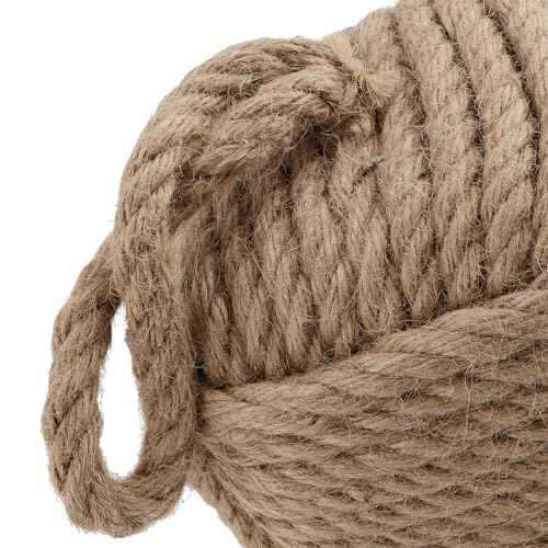 2 PCS Square Rope Knot Door Stops, 5.5 x 5.5 Inch Jute Door Stoppers with Handle, Nautical Knot Door Stopper for Doors and Windows, 5.3lbs