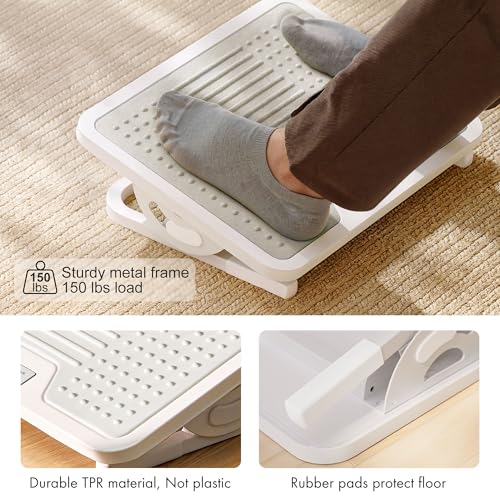EUREKA ERGONOMIC Tilt Adjustable Footrest, Foot Rest for Under Desk at Work with Massage Surface, Office Foot Rest Under Desk with 20 Degree Tilt No Locking, Metal Frame