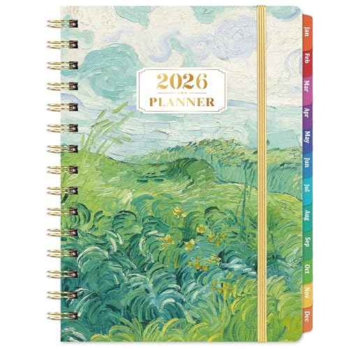 2026 Planner - 2026 Planner Weekly and Monthly, Jan. 2026 - Dec. 2026, 6.4" x 8.5" Calendar 2026 with Monthly Tabs, Premium Paper, Strong Twin-wire, Green