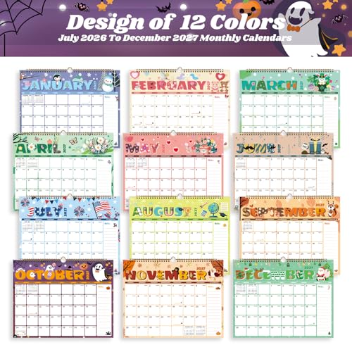 XISIDO Wall Calendar 2026-2027 Seasonal | 18-Month July 2026-Dec 2027, 14.8"x11.5"