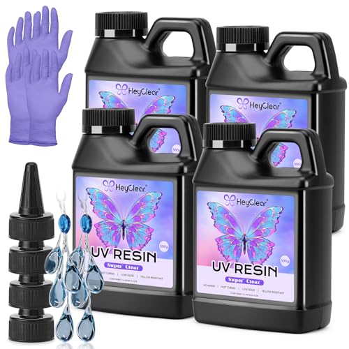 2000g UV Resin Bulk -Super Clear, Hard, Premixed UV Epoxy Fast Curing for Beginners Jewelry Making, DIY Crafts, Casting Coating and Resina Art