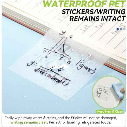 Transparent Sticky Notes with Sticky Tabs, Tecolu ¡¼96% Transparency, 5X Adhesive Strength¡½ Clear Sticky Notes Set, Waterproof & See-Through PET Translucent Sticky Notes, 7 Pads