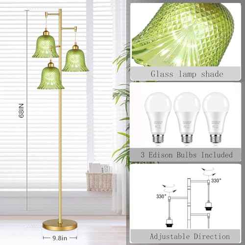 Rattan Floor Lamp for Living Room,Bedroom,Tree 3 Lights Boho Floor Lights Industrial Black Farmhouse Wicker Standing Lamp Rustic Tall Lamp,Woven Bamboo Lamp Shade Floor Lamps Bohemian