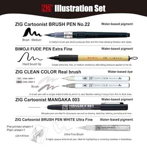 Kuretake Zig Inktober pen set, for Illustration, Manga Drawing, Lettering and Calligraphy, Professional Artist, Made in Japan (Special 23(6pcs.))