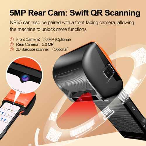 Alacrity Handheld POS PDA Android 14 Receipt Printer 3GB+32GB 1D 2D Barcode Scanner, Wifi/Gps/BT/4G Full Network Connection, 6.5" Touchscreen 80mm Width Thermal Label Printing 6400mAh Battery and NFC