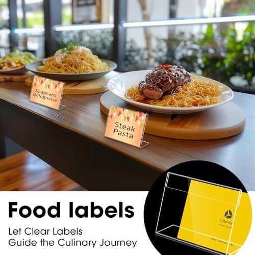 30 PCS Small Acrylic Sign Holders 3.5x2 Inches Clear Food & Price Labels for Events & Retail - Daletu