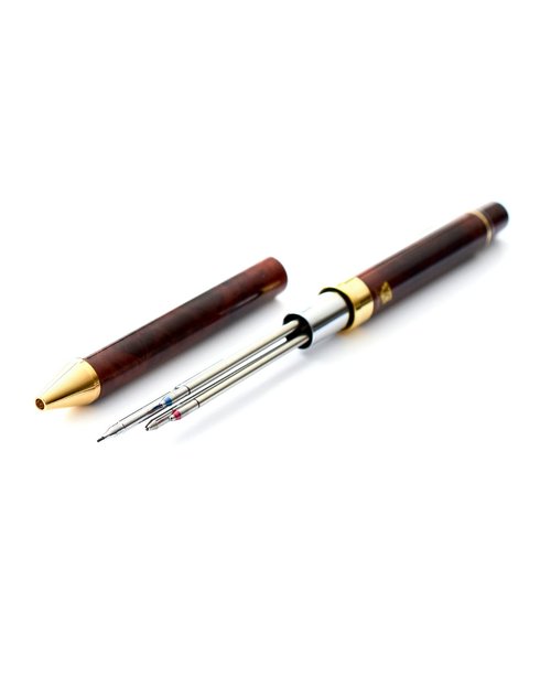 Yasutomo TP30BR QuadPoint Twist Pen, Brown Marble