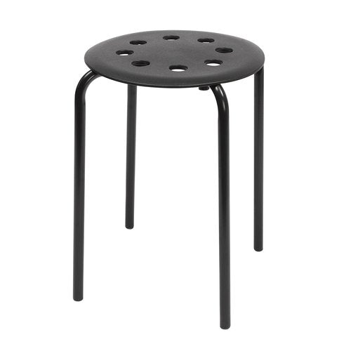 LOYALHEARTDY 10Pcs Commercial Furniture Stacking Stools for Kids and Adults, 17.72'' Portable Nesting Office and Classroom Stools Backless Stool with Round Top for Adult Office Home Kitchen (Black)