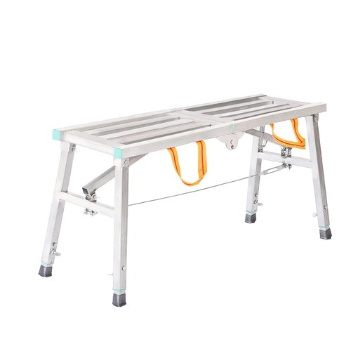 JUKJNB Work Platform 100cm & 180cm - Modern Silver Steel Step Stool for Adults - Foldable