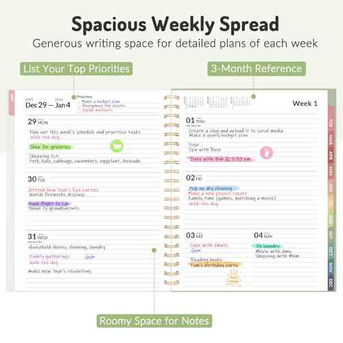 Forvencer 2026 Planner Weekly and Monthly, Jan - Dec 2026, 8.5¡± x 11¡±, Large Agenda Planner for Women, Aesthetic Calender Planner with Spiral Bound, Month Tab, Flexible Cover for School, Office (A4, Green)