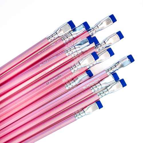 Blackwing Pearl Pencils - 12 Count, Pink Lacquer Finish, 2B Balanced Lead, Premium Wood, Japanese Graphite