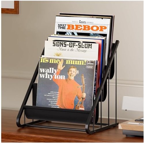Vinyl Record Storage,3-Tier Record Holder and Stand Display, Vinyl Holder and Shelf for 21 LPs, Album Storage and Organizer, Display Frame for Album, for Art Storage Organizer