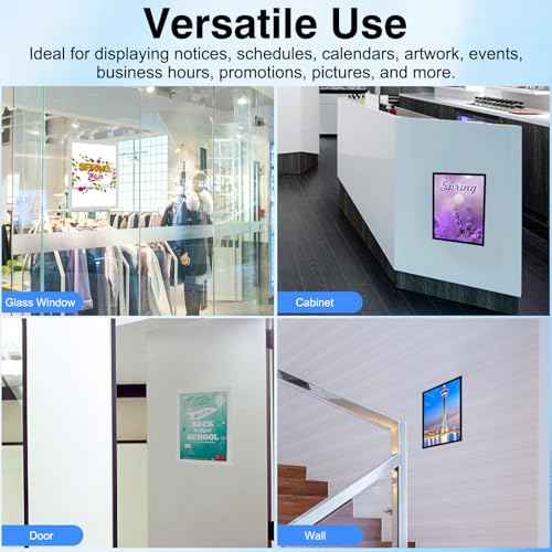 Self-Adhesive Magnetic Document Sign Holder 8.5X11'',Black,Pack of 10