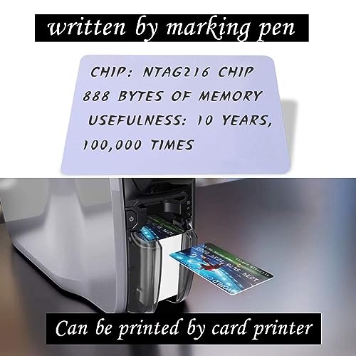 100PCS NTAG216 Card NFC Card NFC Tag Writable 216 Chip 888 Bytes Memory Compatible with iPhone and Android and Other NFC-Enabled Devices