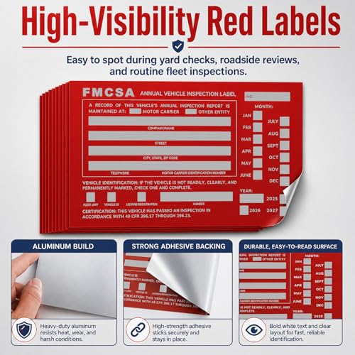 Vehicle Inspection Kit – 30 Annual Report Forms & 30 Red Labels for Fleet Records
