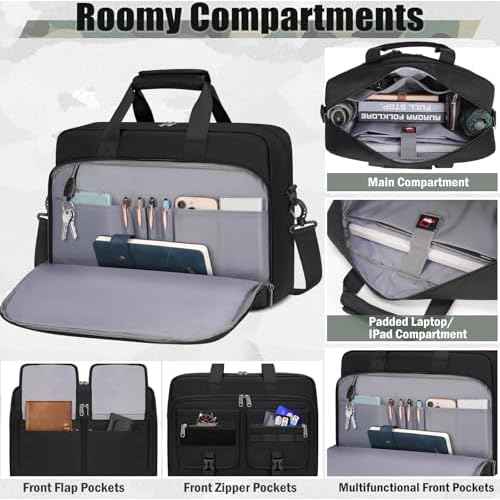 RAINSMORE Tactical Laptop Bag 15.6/17.3 Inch Laptop Briefcase Men Business Computer Bag Military Messenger Bag Work Office