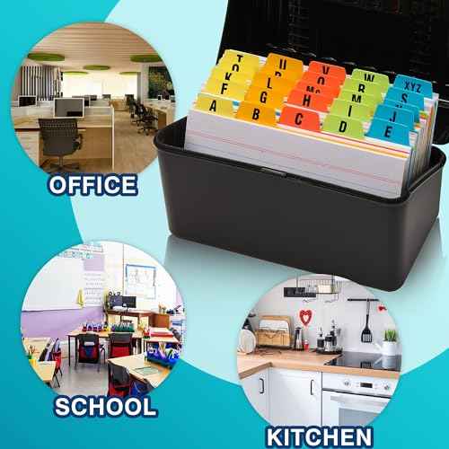Chell 3x5 Plastic Index Card Dividers, Heavyweight Poly Index Card Guides A-Z for Flash Cards and Recipe Cards, with Alphabetical/Blank Stickers, Pack of 25