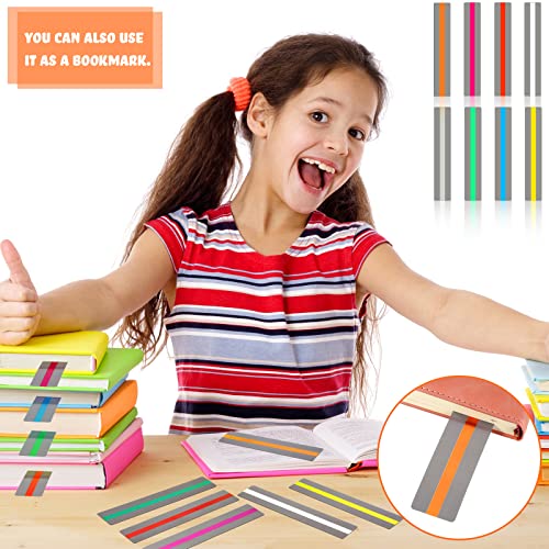 Yexiya 100 Pack Multicolor Guided Reading Strips for Kids, Line Reader Highlight