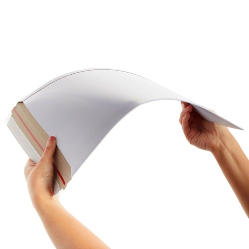 Juvale Cardboard Mailers - 12.75 x 15 in, White, 100 Pack, Rigid Flat - Stay Flat Envelope Mailers for Photo & Document Mailing - Bulk White Cardboard Envelopes