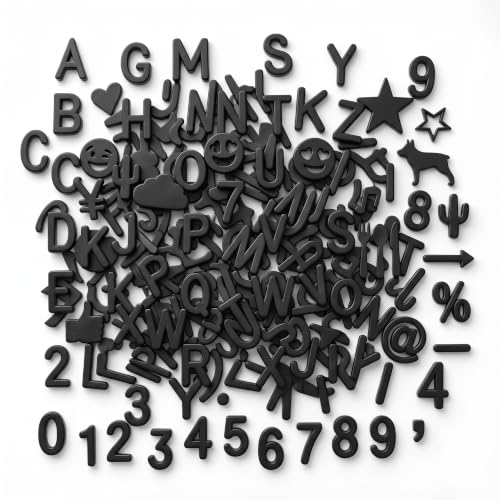 Black Felt Letter Board Letters Set 394 Pcs 3/4 Inch Precut for Standard Grooved Boards