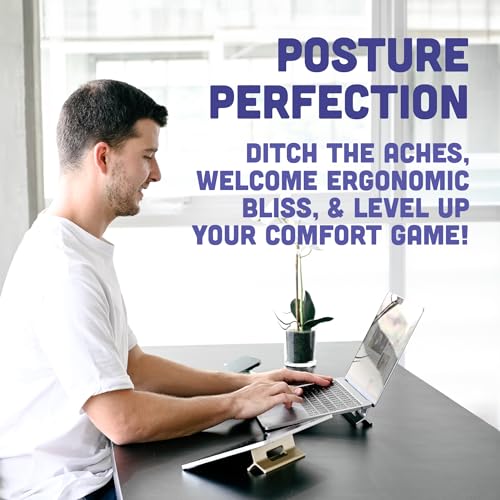 Steepy Portable Laptop Stand for Desk ? Adjustable Height, & Portable Laptop Holder ? Ergonomic Computer Stand for Cooling & Comfort ? Slip-Proof, Sturdy Design ? Universal Fit for 13-17 Inch Devices