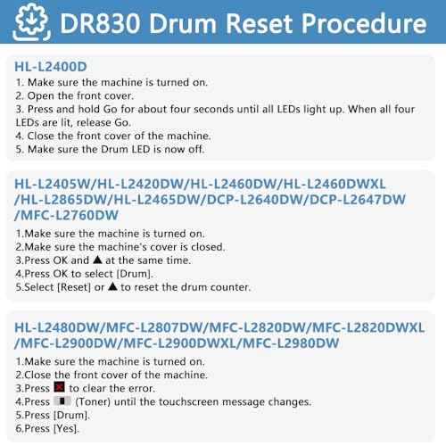 MxVol Compatible DR830 DR 830 DR-830 Drum Unit Replacement for Brother Printer HL-L2460DW HL-L2405W HL-L2400D DCP-L2640DW MFC-L2820DW HL-L2465DW HL-L2480DW Drum Cartridge (NO Toner)