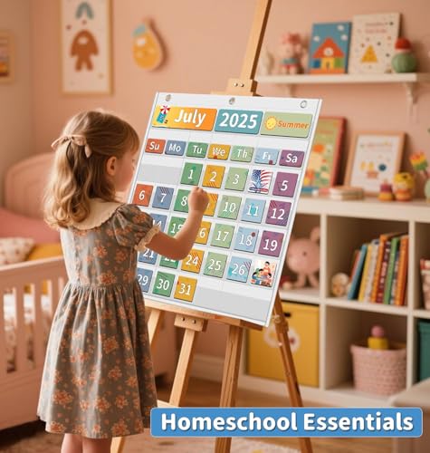 Yoink Classroom Calendar Pocket Chart with 45 Clear Pockets - White / Teacher & School Supplies
