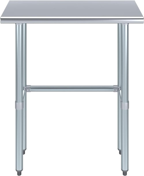 NSF Certified 24" x 14" Open Base Stainless Steel Work Table - Compact Commercial Design for Kitchens & Labs