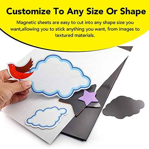 DIYMAG Magnetic Adhesive Sheets, 4" x 6" 10 Pack Cuttable Magnets Flexible Magnet Sheets with Adhesive for Crafts Photos Classroom Decorations Easy Peel and Stickers for Planning and Organization