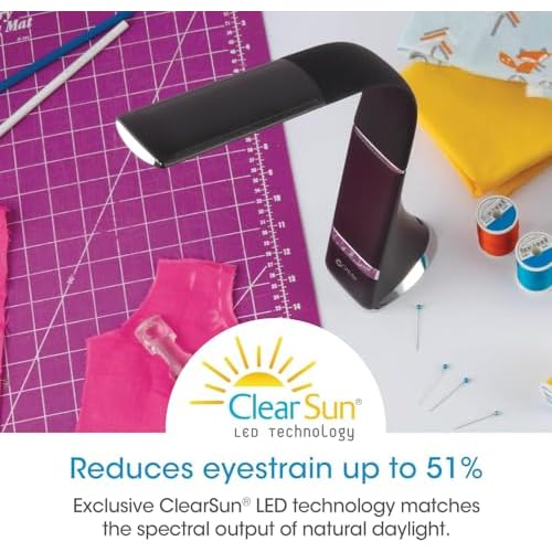 OttLite Recharge LED Desk Lamp with ClearSun LED Technology - Portable, Dimmable & Flexible Gooseneck - Travel-Friendly Task Lamp with Rechargeable Battery - for Home, Reading, Office & College Dorms
