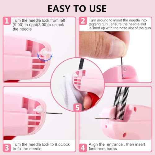 Stitch Gun for Clothes Comes with 6 Fine Needles,4000 Pcs Micro Fasteners(2000 White & 2000 Black).Stitch Gun Quick Clothing Fixer