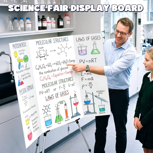 AKONEGE 2 Pack White 36x48 Inch Trifold Foam Poster Boards for Presentations & Displays