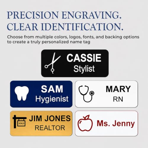 Providence Engraving Custom Name Tags with Logo 1.25" x 3.25"
