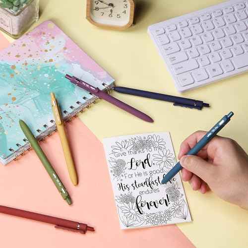 Mr. Pen- Retractable Gel Pens for Journaling, 6 Pack, 0.5 mm Black Ink, Vintage Barrels, Smooth Writing Aesthetic Pens for Women