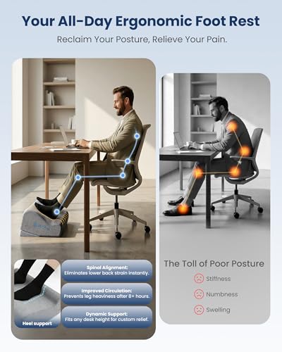 COMFIER 2026 Graphene Heating Under-Desk Foot Rest Gray