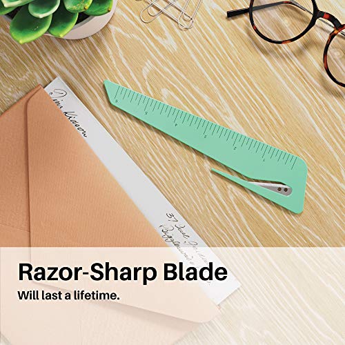 Uncommon Desks 3-Pack Colorful Oversized Ruler & Letter Opener Set - Ergonomic & Safe Office Tools