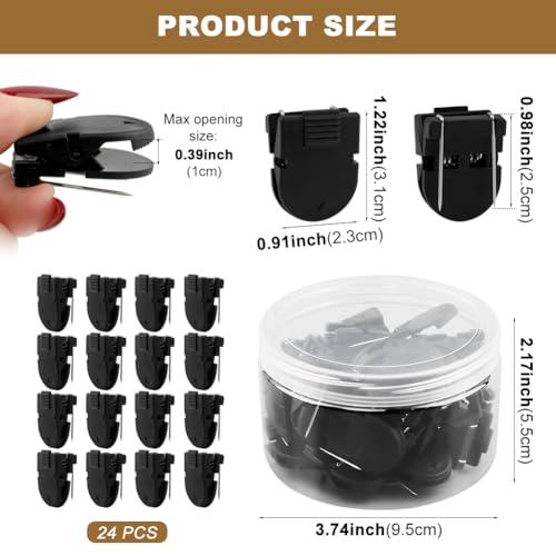 Black 24pcs Cubicle Wall Clips for Bulletin Boards & Fabric Displays