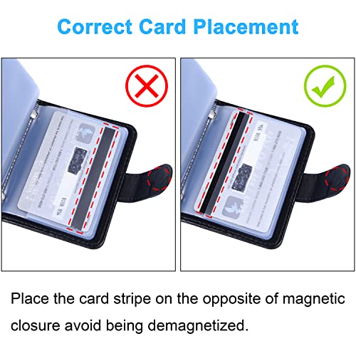 Wisdompro RFID Blocking Credit Card Holder Vertical Black Wallet with 20 Slots