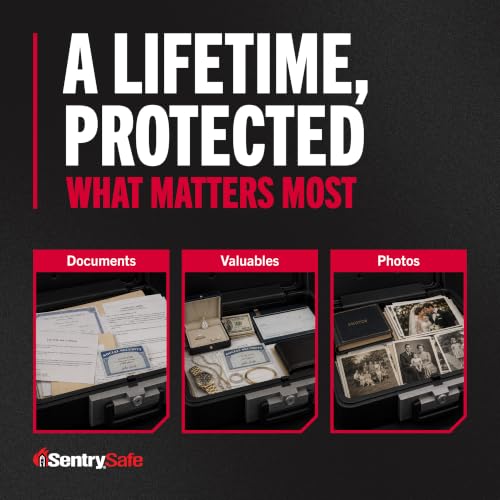 SentrySafe Fireproof Safe Box with Key Lock, 0.25 cu ft, Fire-Resistant Chest for Documents & Valuables